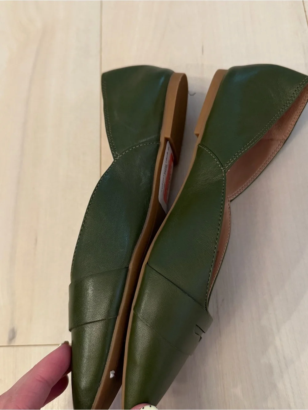 Nordstrom Dark Olive Pointed-Toe Flats